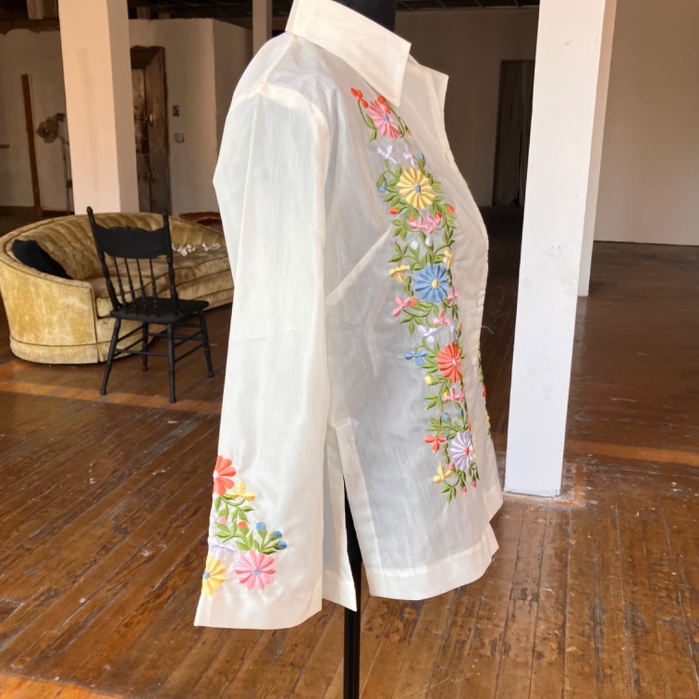 1950/60s vintage embroidered long sleeve shirt - Picture 11 of 13